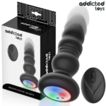 ADDICTED TOYS - ROTATING VIBRATING ANAL PLUG, LED LIGHT REMOTE CONTROL