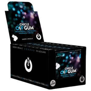 WUG GUM - OFF VALERIAN, TRYPTOPHAN, LEMON BALM AND MELATONIN | DISPLAY 12 X 8 UNITS