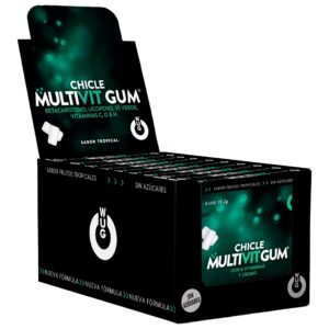 WUG GUM - MULTIVIT VITAMIN C, H, D, BETA-CAROTENE, LYCOPENE AND GREEN TEA | DISPLAY 12 X 8 UNITS