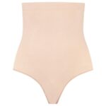 BYE-BRA - SOFT TOUCH SEAMLESS HIGH WAIST THONG BEIGE SIZE XXL