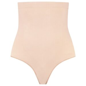 BYE-BRA - SOFT TOUCH SEAMLESS HIGH WAIST THONG BEIGE SIZE XXL