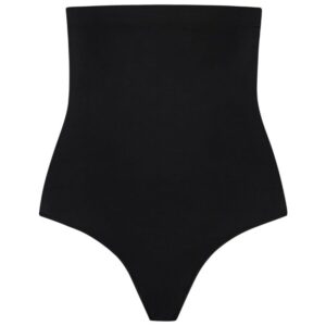BYE-BRA - SOFT TOUCH SEAMLESS HIGH WAIST THONG BLACK SIZE XXL