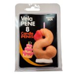 DIABLO PICANTE - PENIS CANDLE IN THE SHAPE OF THE NUMBER 8 FLESH COLOR