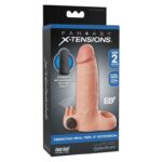 FANTASY X-TENSIONS - VIBRATING REAL FEEL 5CM PENIS EXTENSION SLEEVE BEIGE